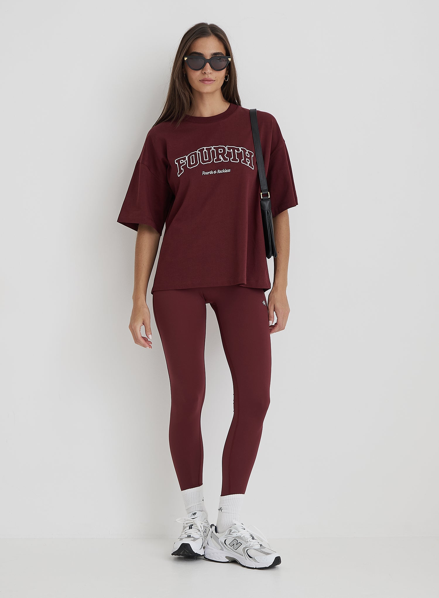 Burgundy Fourth Slogan Oversized Tee